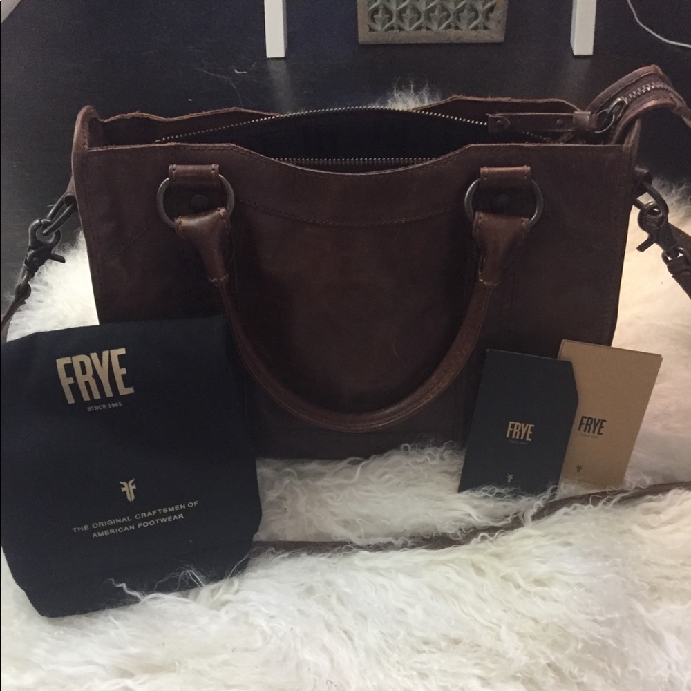 Brown leather Frye Handbag